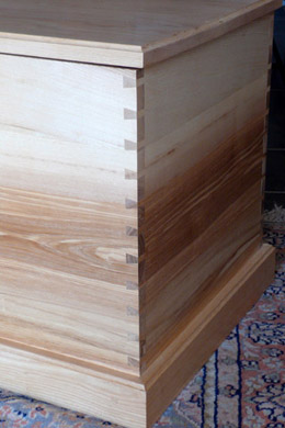 Ash chest – dovetails detail